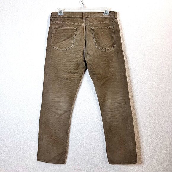 J. Crew Size 34x32 Men Tan Corduroy Slim Straight Preppy Office Work Chino Pants - Picture 3 of 8